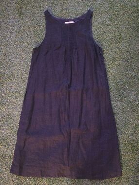 Vineyard Vines Womens Black Sleeveless Pintuck A-Line Dress